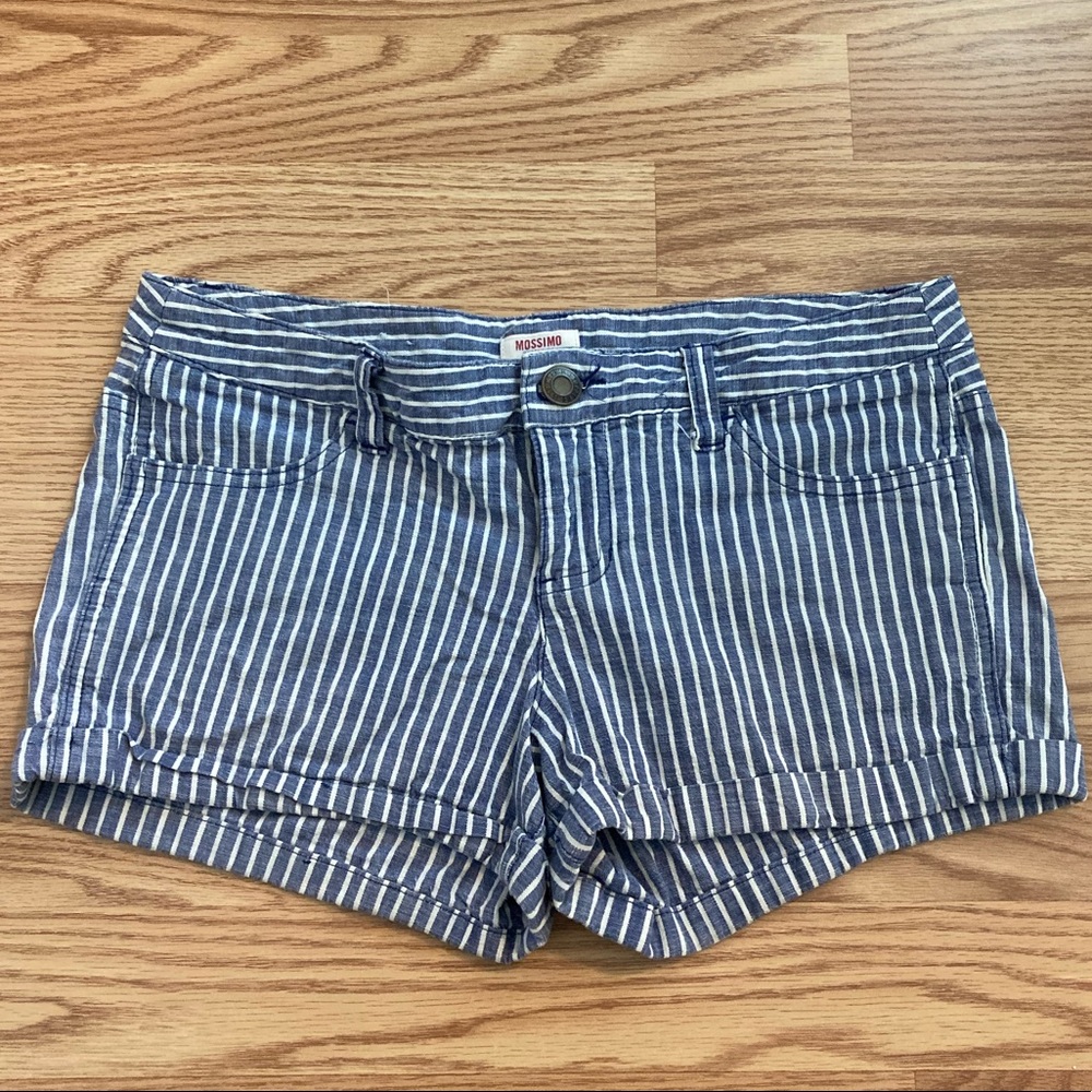 Denim jean shorts cuffed striped shorts womens shorts size 9 mossimo